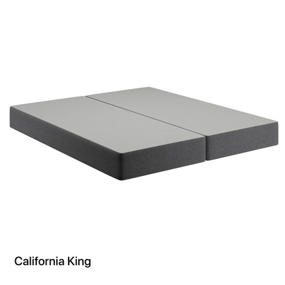 Beautyrest Flat Foundation 9" Cal King Size Gray foam mattress topper on a black background
