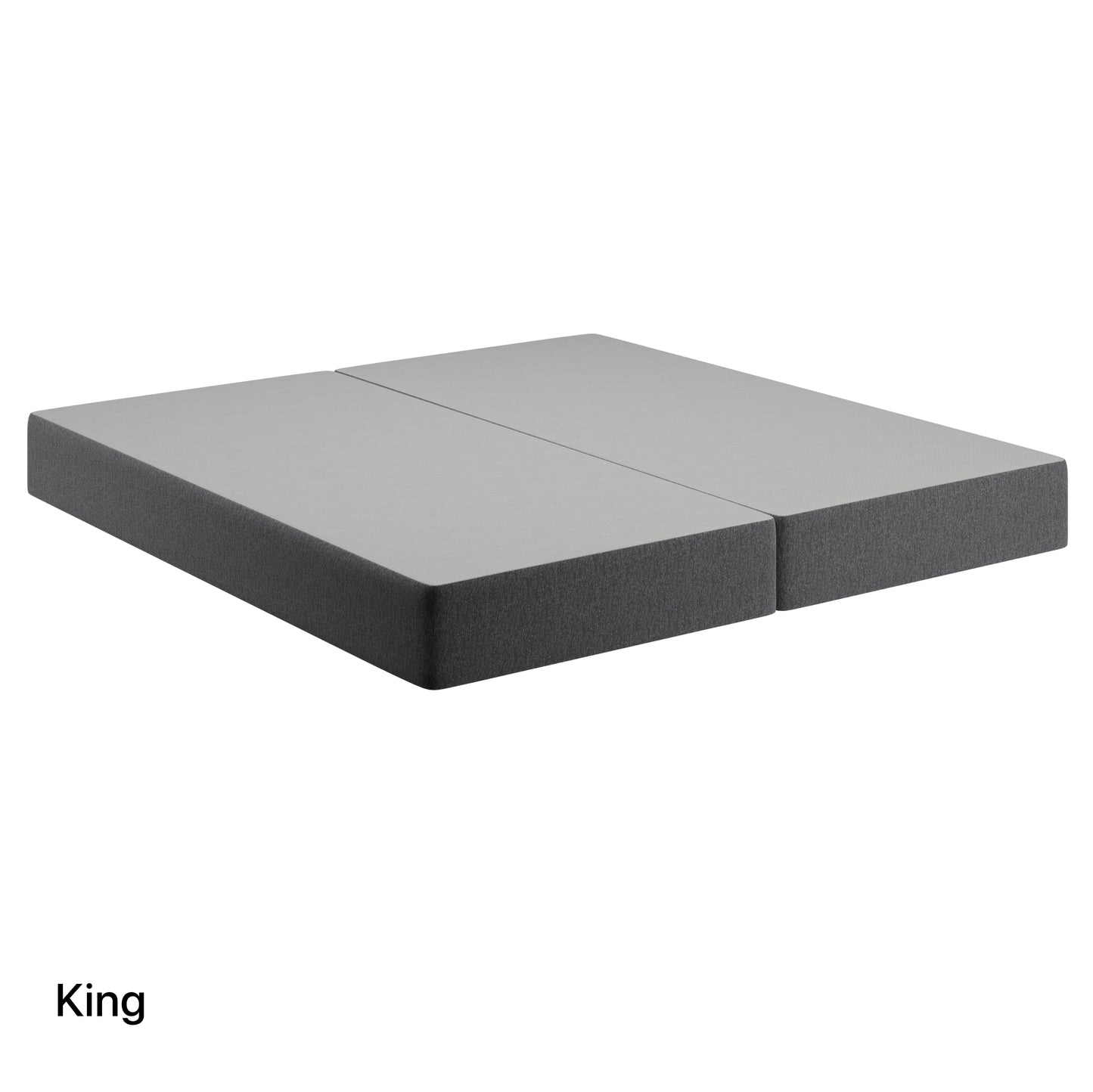Beautyrest Flat Foundation 9" King Size Gray foam mattress topper on a black background