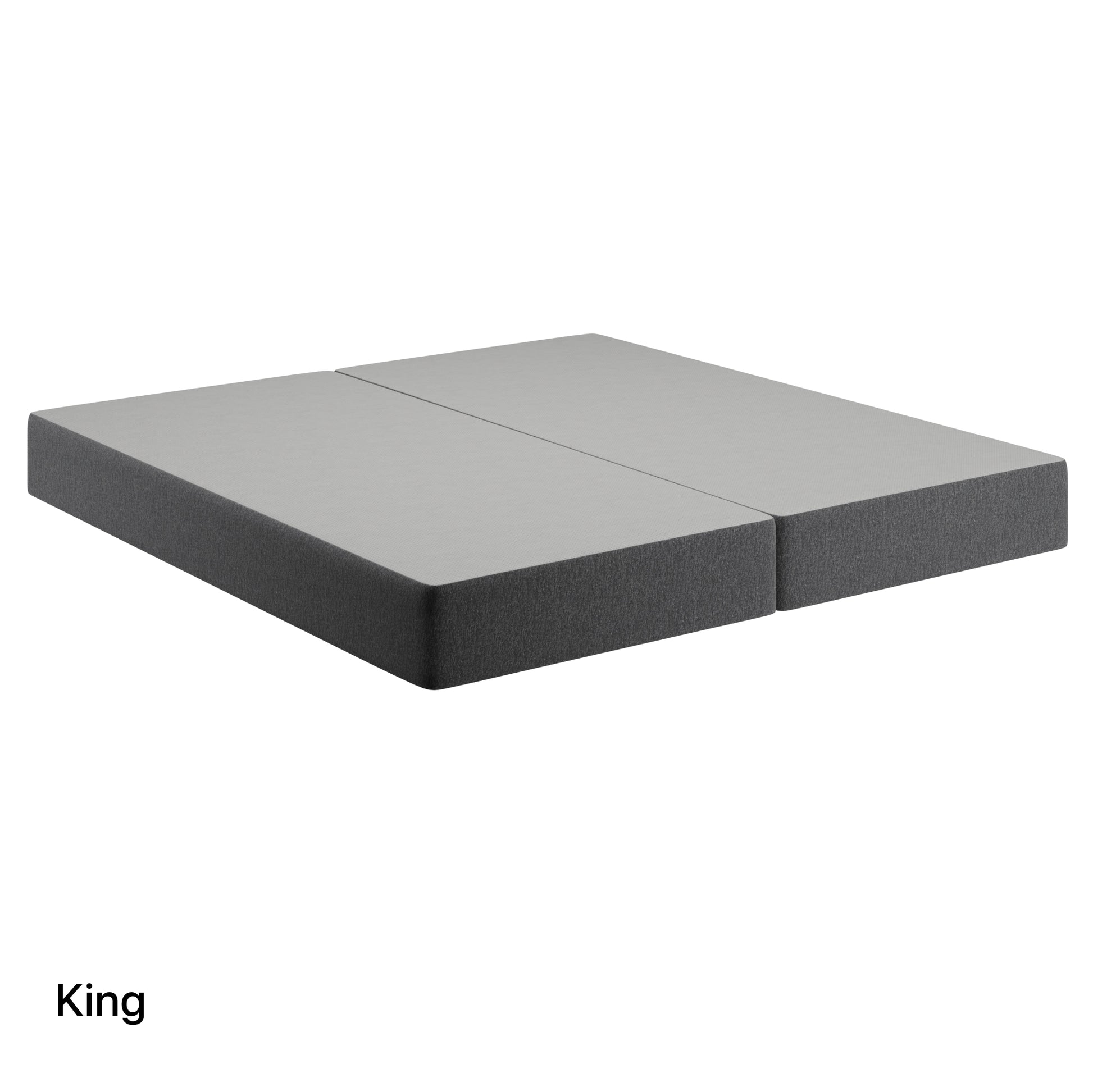 Beautyrest Flat Foundation 9" King Size Gray foam mattress topper on a black background