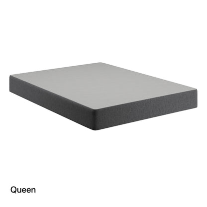 Beautyrest Flat Foundation 9" Queen Size Gray foam mattress topper on a black background