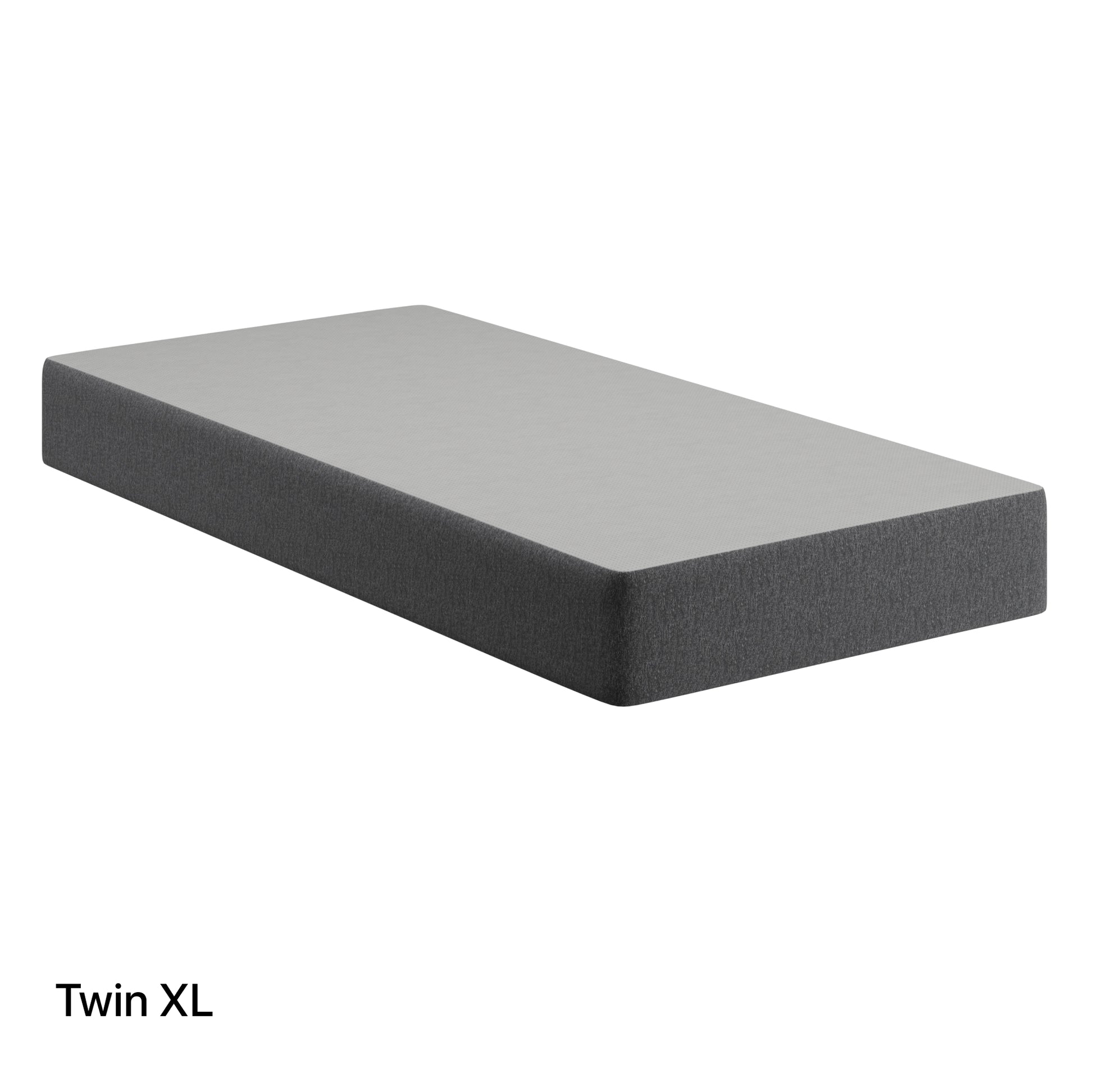 Beautyrest Flat Foundation 9" Twin XL  Size Gray foam mattress topper on a black background