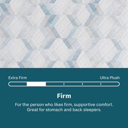 Beautysleep Mattress Textured mattress surface with a scale indicating "firm" firmness level.
