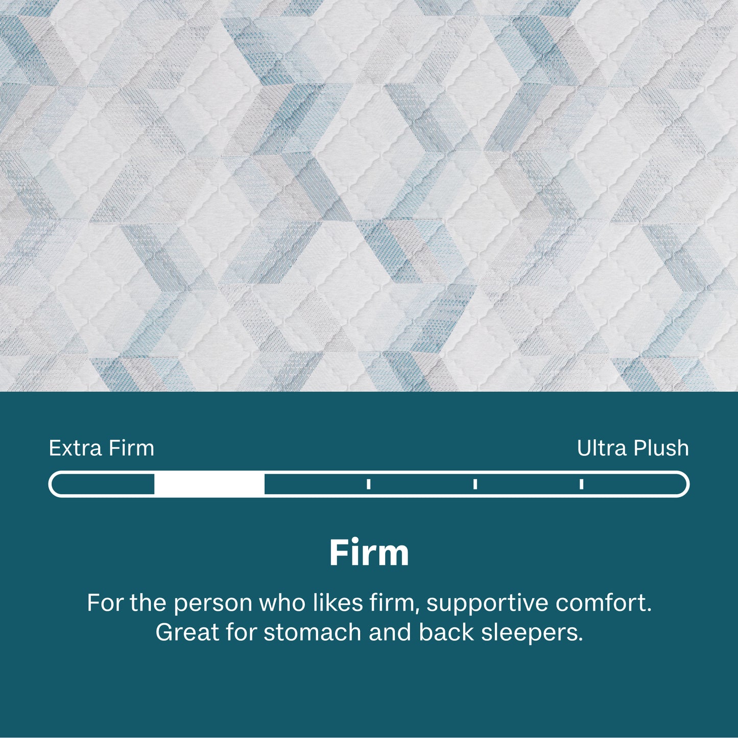 Beautysleep Mattress Textured mattress topper with a color swatch and description of "Firm" firmness level.