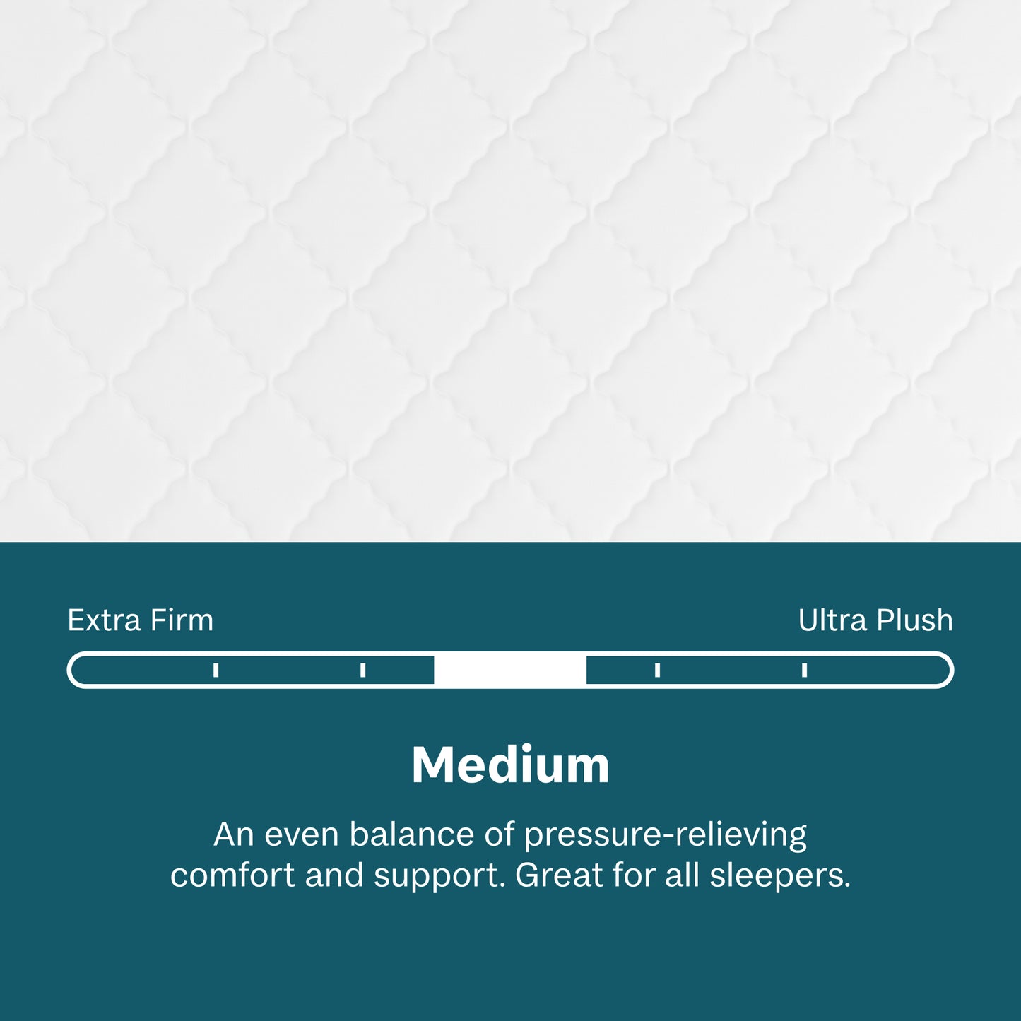 Beautysleep Mattress Sleep comfort scale with 'Medium~' option highlighted on a teal background